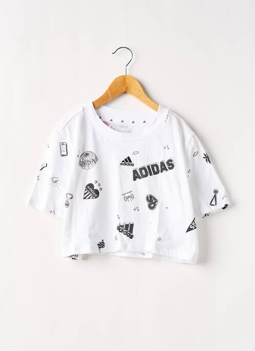 T-shirt blanc ADIDAS pour fille