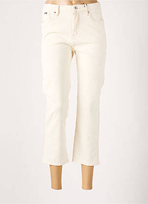Pantalon 7/8 fermeture zippée sous rabat boutonné blanc PEPE JEANS femme