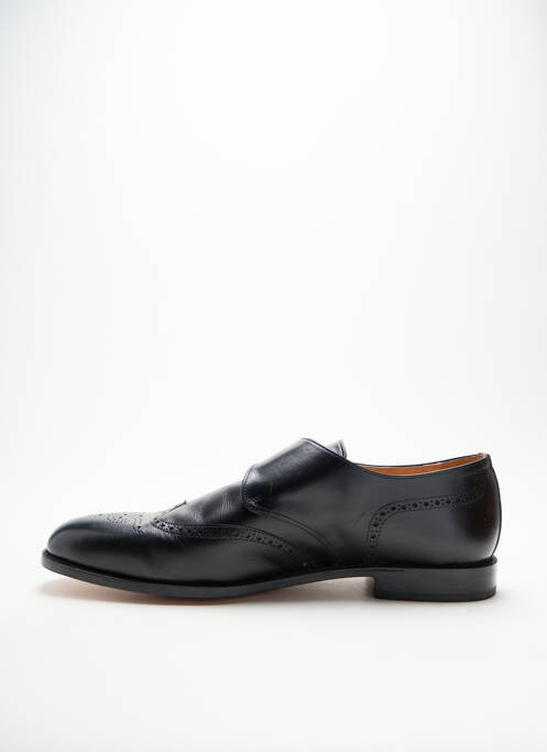 Derbies tissage satiné talon bas noir JOHANN homme