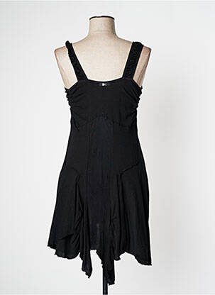 Robe mi-longue col v fines bretelles noir HIGH femme