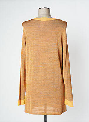 Pull tunique tissage chiné manches longues orange TIKI TIRAWA femme