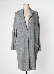 Manteau long fermeture pressionnée sans capuche gris MANILA GRACE femme