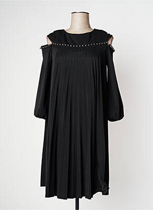 Robe mi-longue manches 3/4 manches 3/4 noir INDIES femme