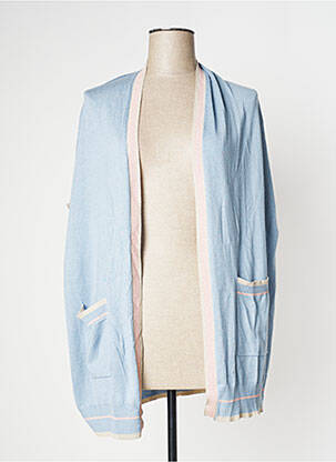 Gilet manches courtes resserrée sur le bas bleu MAX & MOI femme