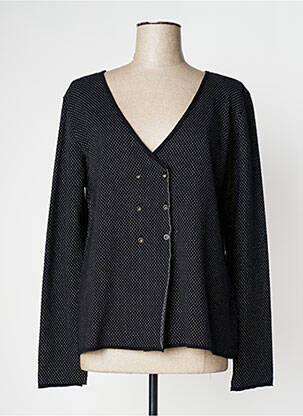 Gilet manches longues fermeture boutonnée sur le devant noir MANILA GRACE femme