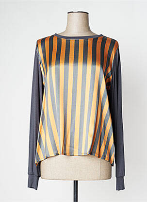 Top coupe fluide manches longues gris NIU femme