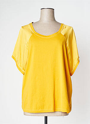Top coupe fluide manches courtes jaune MANILA GRACE femme