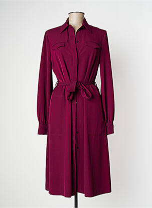 Robe mi-longue coupe fluide manches longues violet MANILA GRACE femme