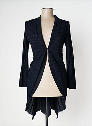 Gilet manches longues col châle bleu TRICOT CHIC femme
