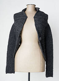 Gilet manches longues col châle gris TRICOT CHIC femme