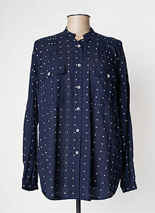 Chemisier poches poitrine manches longues bleu HIGH femme