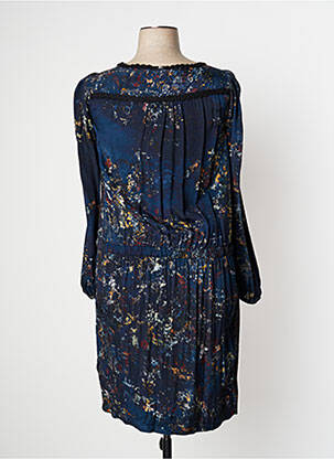 Robe mi-longue imprimé fantaisie manches longues bleu HIGH femme