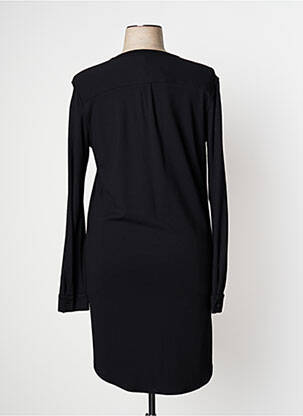 Robe mi-longue manches longues manches longues noir MANILA GRACE femme