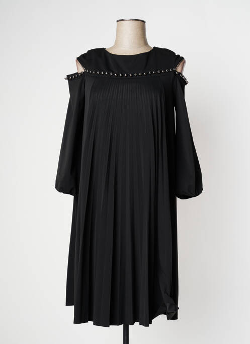 Robe mi-longue manches 3/4 manches 3/4 noir INDIES femme
