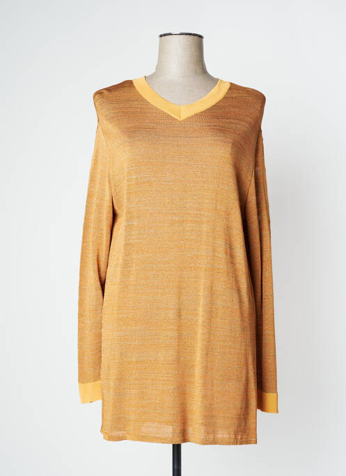 Pull tunique orange TIKI TIRAWA pour femme