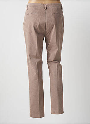 Pantalon droit fermeture zippée sous rabat avec crochet beige MANILA femme