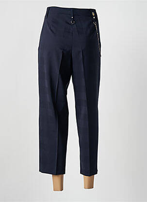 Pantalon 7/8 fermeture zippée sous rabat avec crochet bleu HICH USE femme