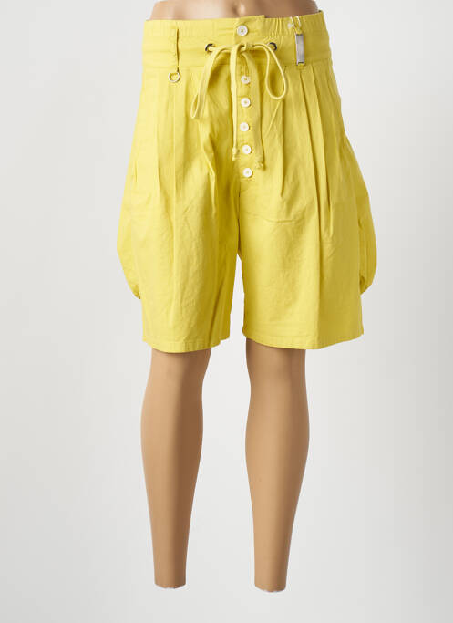 Bermuda taille élastique jaune HICH USE femme