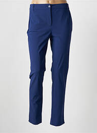 Pantalon chino fermeture zippée sous rabat boutonné taille normale bleu INDIES femme