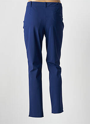 Pantalon chino fermeture zippée sous rabat boutonné taille normale bleu INDIES femme