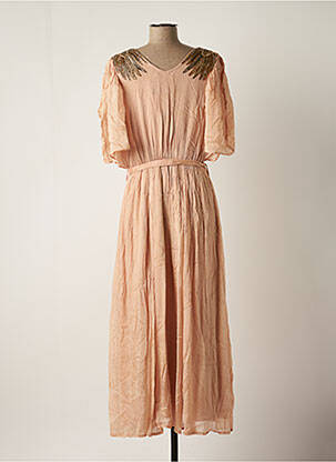 Robe longue manches courtes manches courtes rose LOUIZON femme