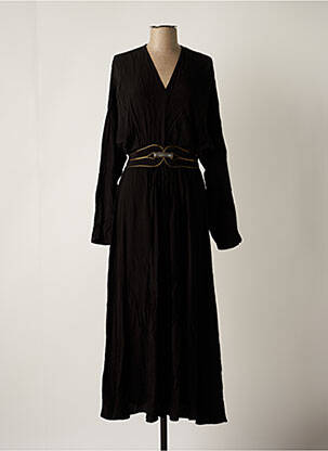 Robe longue manches longues manches longues noir LOUIZON femme