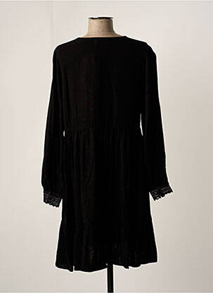 Robe mi-longue manches longues manches longues noir GARANCE femme
