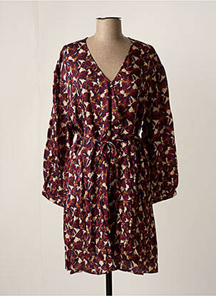 Robe mi-longue coupe fluide manches longues rouge HARRIS WILSON femme