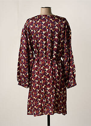 Robe mi-longue coupe fluide manches longues rouge HARRIS WILSON femme