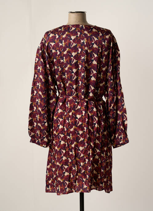 Robe mi-longue coupe fluide manches longues rouge HARRIS WILSON femme