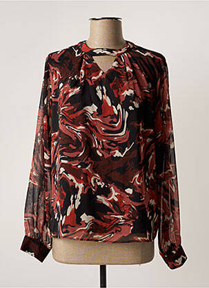 Blouse légère et transparente manches longues marron FREEMAN T.PORTER femme