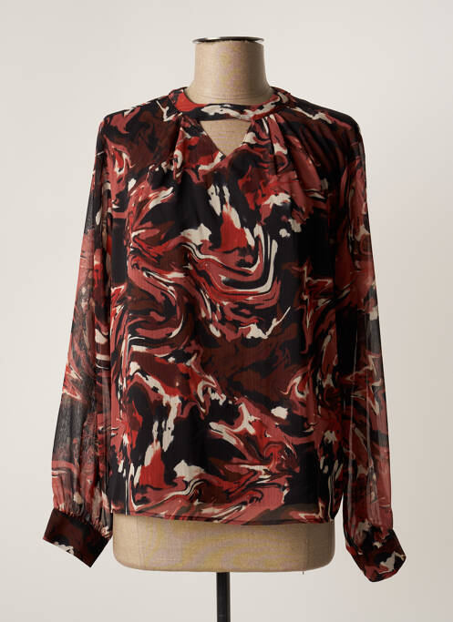 Blouse légère et transparente manches longues marron FREEMAN T.PORTER femme