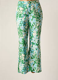 Pantalon droit tissage popeline vert GARANCE femme