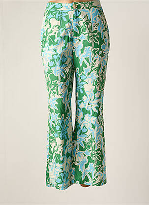 Pantalon droit tissage popeline vert GARANCE femme