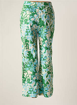 Pantalon droit tissage popeline vert GARANCE femme