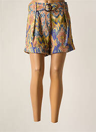 Short fermeture zippée sous rabat boutonné rose LOUIZON femme