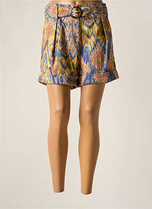 Short fermeture zippée sous rabat boutonné rose LOUIZON femme
