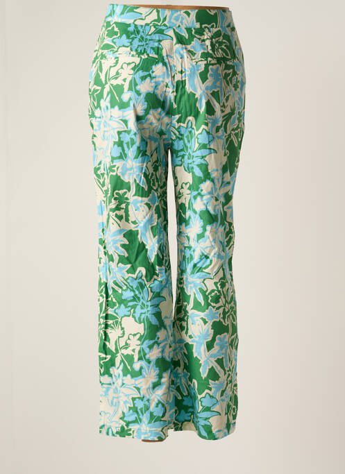 Pantalon droit tissage popeline vert GARANCE femme