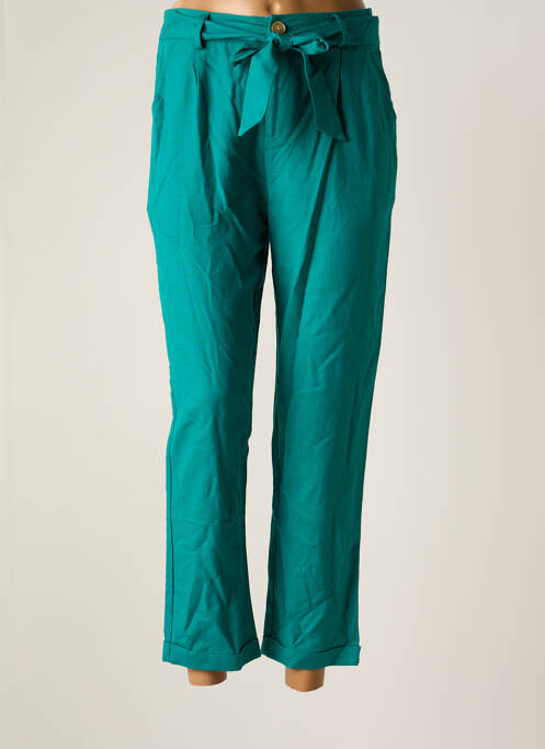 Pantalon droit tissage popeline bleu GARANCE femme