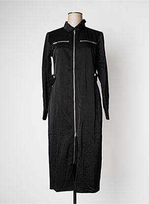 Robe mi-longue manches longues manches longues noir VILA femme