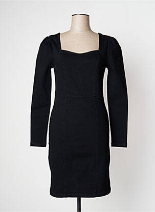 Robe mi-longue manches longues manches longues noir VILA femme