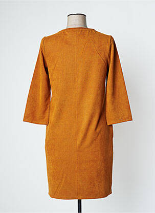 Robe mi-longue manches longues manches longues marron VILA femme