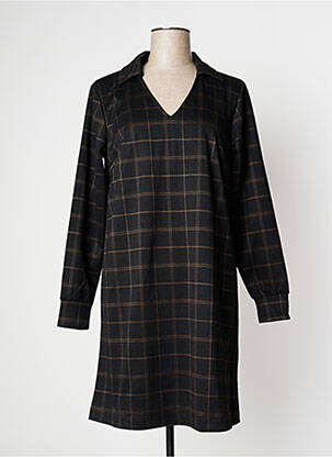 Robe mi-longue manches longues manches longues noir B.YOUNG femme