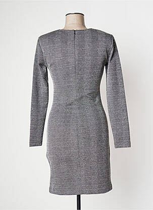Robe mi-longue manches longues manches longues noir ICHI femme