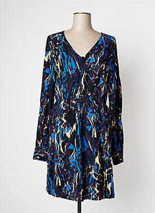 Robe mi-longue coupe fluide manches longues bleu VILA femme