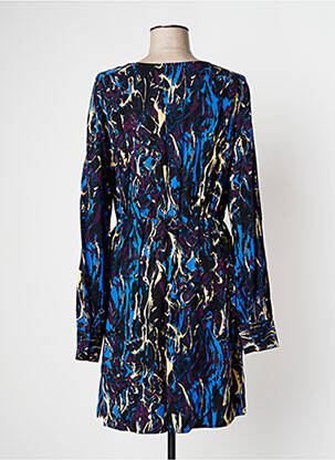 Robe mi-longue coupe fluide manches longues bleu VILA femme