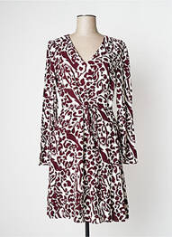 Robe mi-longue coupe fluide manches longues beige ICHI femme