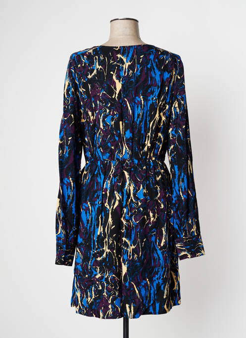 Robe mi-longue coupe fluide manches longues bleu VILA femme