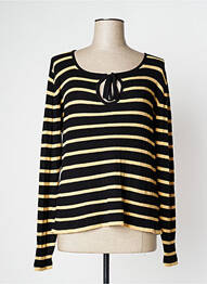 Top tissage jersey manches longues noir ICHI femme