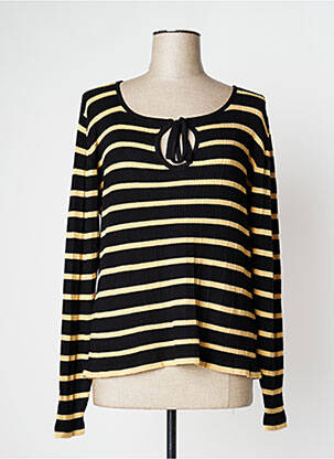 Top tissage jersey manches longues noir ICHI femme